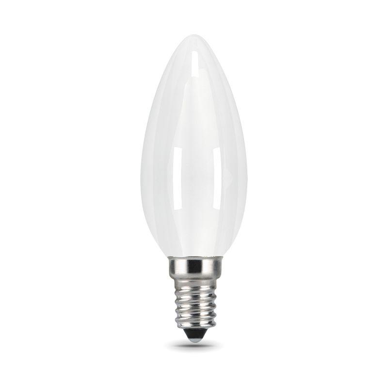 Лампа светодиодная филаментная Black Filament 5Вт свеча матовая 2700К тепл. бел. E14 420лм GAUSS 103201105