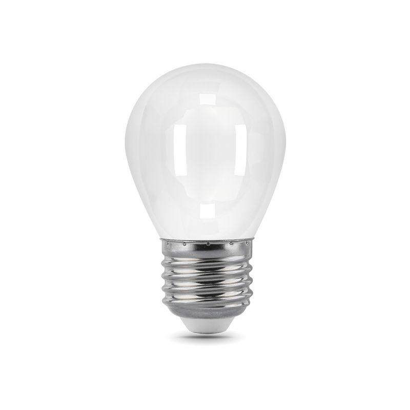 Лампа светодиодная филаментная Black Filament 5Вт P45 шар матовая 4100К нейтр. бел. E27 450лм GAUSS 105202205