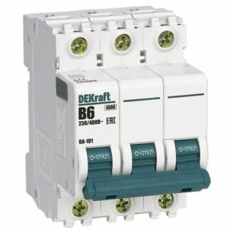 Выключатель автоматический модульный 3п B 6А 4.5кА ВА-101 DEKraft 11028DEK