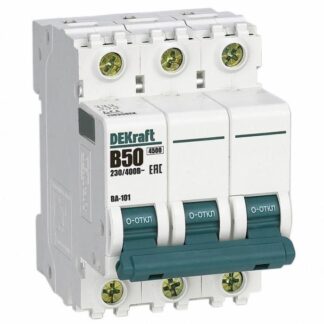 Выключатель автоматический модульный 3п B 50А 4.5кА ВА-101 DEKraft 11035DEK