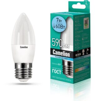 Лампа светодиодная LED7-C35/845/E27 7Вт свеча 4500К бел. E27 560лм 220В Camelion 12078