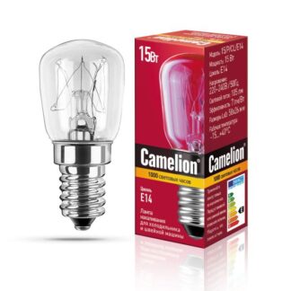 Лампа накаливания MIC 15/P/CL/E14 15Вт E14 220-230В для холодильников и швейн. машин Camelion 12116
