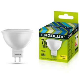 Лампа светодиодная LED-JCDR-7W-GU5.3-3000K 7Вт JCDR рефлектор 3000К тепл. бел. 180-240В Ergolux 12158