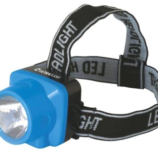 Фонарь аккумуляторный налобный LED5374 LED 1 режим 220В пластик. голуб. (бокс) Ultraflash 12427