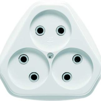 Розетка 3-м ОП РА10-387 10А IP20 бел. Кунцево 5920