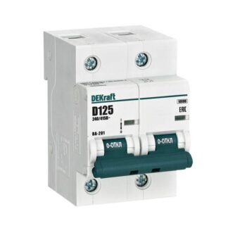 Выключатель автоматический модульный 2п D 125А 10кА ВА-201 DEKraft 13030DEK