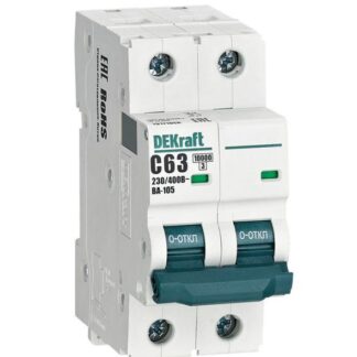Выключатель автоматический модульный 2п C 63А 10кА ВА-105 DEKraft 13171DEK