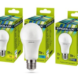 Лампа светодиодная LED-A60-17W-E27-4K 17Вт грушевидная 4500К бел. E27 180-240В ЛОН Ergolux 13180