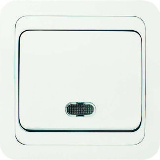 Выключатель 1-кл. СП Mimoza 10А IP20 с подсветкой бел./бел. Makel 12021