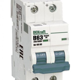 Выключатель автоматический модульный 2п B 63А 10кА ВА-105 DC DEKraft 13373DEK
