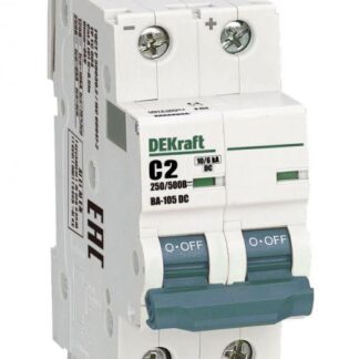 Выключатель автоматический модульный 2п C 2А 10кА ВА-105 DC DEKraft 13387DEK