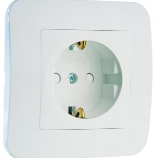 Розетка 1-м СП Lillium N 10А с заземл. защ. шторки бакелит бел. Makel 55058