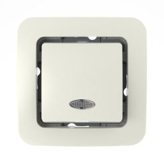 Выключатель 1-кл. СП Lillium 10А IP20 без вставки с подсветкой бел. Makel 71021