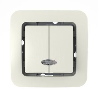 Выключатель 2-кл. СП Lillium 10А IP20 без вставки с подсветкой бел. Makel 71023