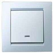 Выключатель кнопочный 1-кл. СП Simon15 с инд. бел. 1590160-030