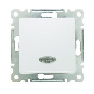 Выключатель 1-кл. СП Lillium IP20 с подсветкой механизм бел. Makel 30001021