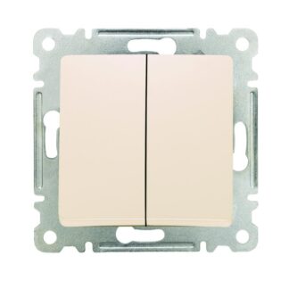 Выключатель 2-кл. СП Lillium IP20 механизм крем. Makel 30010003
