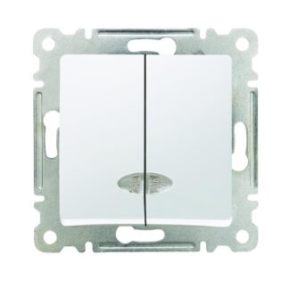 Выключатель 2-кл. СП Lillium IP20 с подсветкой механизм бел. Makel 30001023