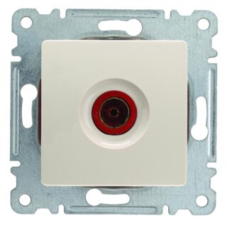 Розетка телевизионная проходная TV Lillium 12дБ с панелью механизм крем. Makel 30010007