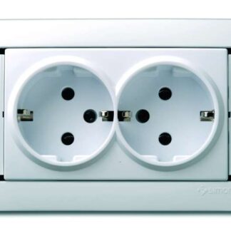 Розетка 2-м СП Simon34 16А IP20 с заземл. бронз. Simon 34459-36