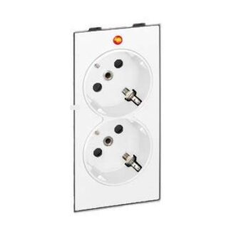 Розетка 2-м СП Simon Connect 16А IP20 250В 2х2P+E с заземл. с индикацией S-модуль механизм бел. Simon S1-9