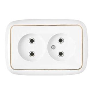 Розетка 2-м СП 6А IP20 бел. Bylectrica РС16-262