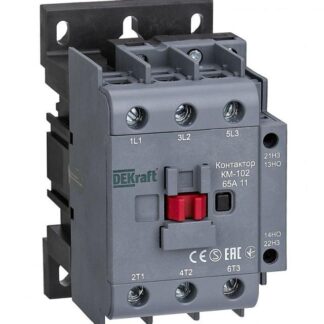 Контактор КМ-102 3п 65А кат. 230В AC 1НО+1НЗ AC-3 AC-4 DEKraft 22008DEK