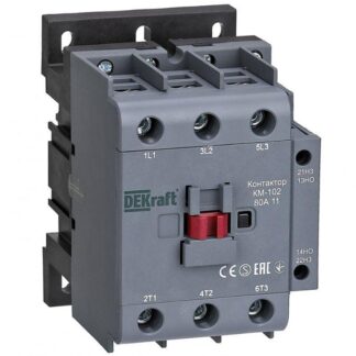 Контактор КМ-102 3п 80А кат. 230В AC 1НО+1НЗ AC-3 AC-4 DEKraft 22009DEK