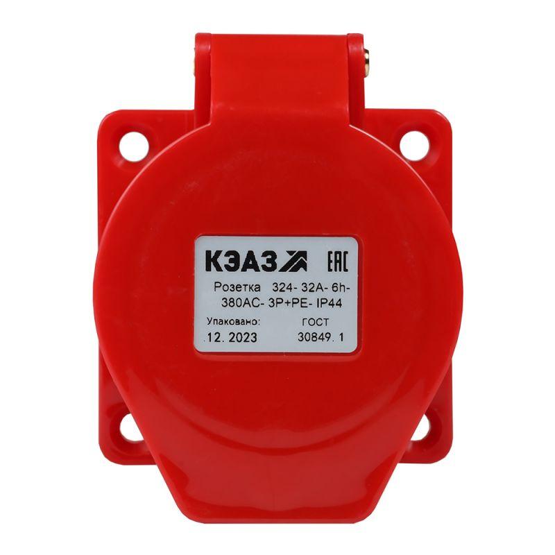 Розетка фланцевая 324 32А 380AC 3P+PE 6ч IP44 КЭАЗ 222760