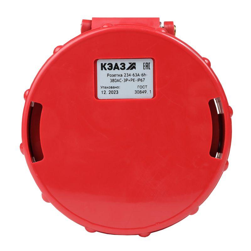 Розетка кабельная 234 63А 380AC 3P+PE 6ч IP67 КЭАЗ 222763