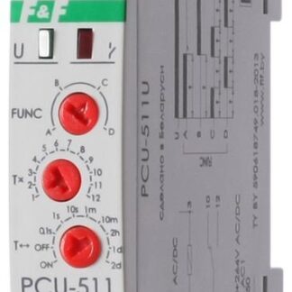 Реле времени PCU-511U 8А 12-264В AC/DC 1 перекл. IP20 многофункц. монтаж на DIN-рейке F&F EA02.001.011