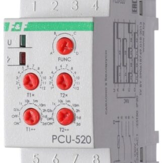 Реле времени PCU-520 2х8А 230В 2 перекл. IP20 многофункц. монтаж на DIN-рейке F&F EA02.001.012