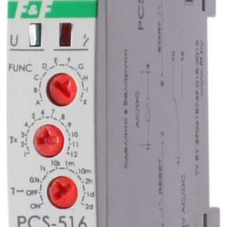 Реле времени PCS-516U 8А 12-264В AC/DC 1 перекл. IP20 многофункц. вход: START/RESET монтаж на DIN-рейке F&F EA02.001.014