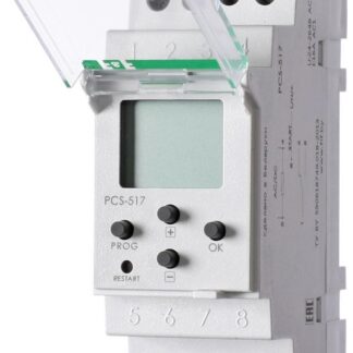 Реле времени PCS-517 16А 24-264В AC/DC 1 перекл. IP20 многофункц. цифр./индикация монтаж на DIN-рейке F&F EA02.001.015