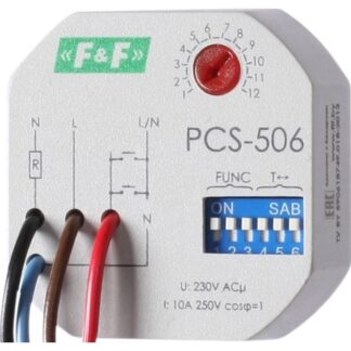 Реле времени PCS-506 8А 230В 1HO IP20 многофункц. монтаж в коробку d60мм F&F EA02.001.017