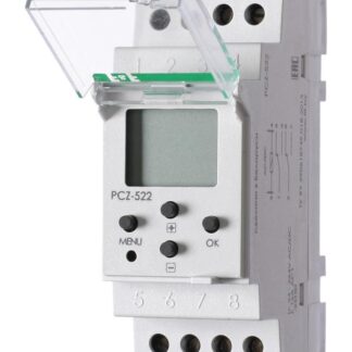 Реле времени PCZ-522 2х16А 24-264В AC/DC 2 перекл. IP20 2канала-2х125пар включ./выключ. суточн./недел. циклы монтаж на DIN-рейке F&F EA02.002.002