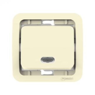 Выключатель 1-кл. СП Mimoza 10А IP20 без вставки с подсветкой крем. Makel 32021