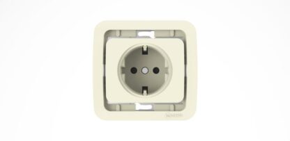 Розетка 1-м СП Mimoza 10А с заземл. без вставки крем. Makel 32008