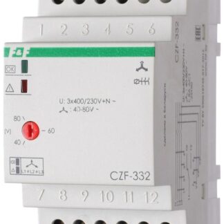 Реле контроля наличия фаз CZF-332 (монтаж на DIN-рейке 35мм; регулировка порога отключения; 3х400/230+N 8А 1P IP20) F&F EA04.003.004