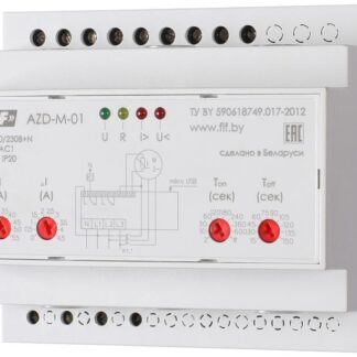 Автомат защиты электродвигателей AZD-M исп.1 10-59.5 А микропроцессорн. защита трехфазн. двигателей до 30кВт с транс. тока более 30кВт USB порт. 3х400/230+N 2х8А 2х1P IP20 F&F EA05.004.001