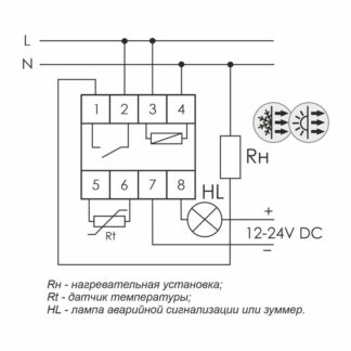Регулятор температуры RT-820M от -30 до +140 град.C; 16А 24-264В DC/30-264В AC 1Z IP20 микропроцессорный; многофункц.; цифровая индикация; выносной датчик с термоус. проводом; монтаж на DIN-рейке 35мм F&F EA07.001.007