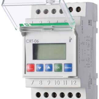 Регулятор температуры CRT-06 (от -100 до +400 град.C; микропроцессорный; многофункц.; ЖКИ индикация; с возможностью подкл. двух выносных датчиков РТ100; монтаж на DIN-рейке 35мм 230В AC 16А 2х1Z IP20) F&F EA07.001.011