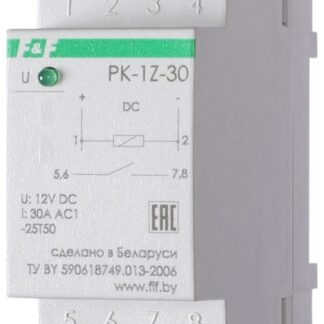 Реле промежуточное PK-1Z-30 (монтаж на DIN-рейке 35мм 12В DC 30А 1Z IP20) F&F EA06.001.018