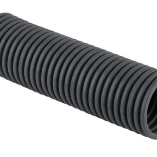 Труба гофрированная легкая d63мм с протяжкой безгалоген. трудногорючая (FRHF) (уп.15м) темн. сер. Ruvinil 66301