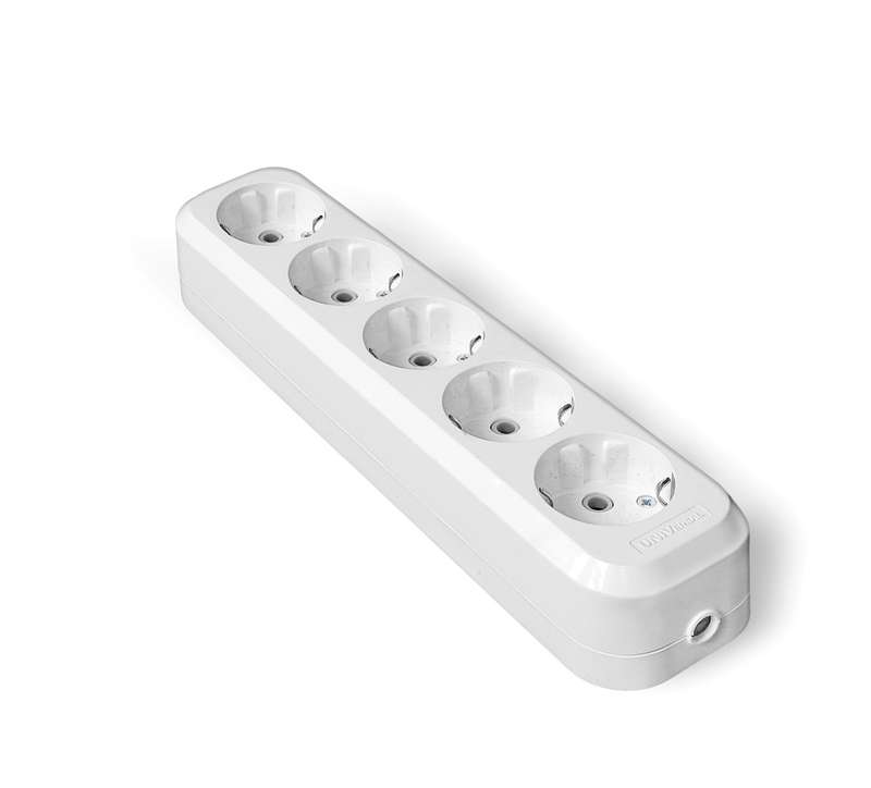 Колодка удлинителя 5-м с заземл. АБС-пластик еврослот UNIVersal E305