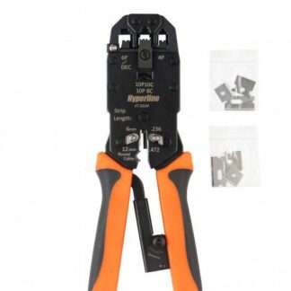 Инструмент HT-200AR обжимной для RJ50 RJ45 RJ12 RJ11 (10P10C; 8P8C типа AMP; 6P6C; 4P4C) профессиональн. с храповым механизмом Hyperline 35548