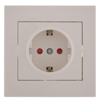 Розетка 1-м СП Rain 16А IP20 защ. шторки керамика бел. LEZARD 703-0202-124