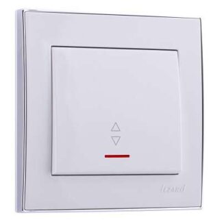 Переключатель проходной 1-кл. СП Rain 10А IP20 с подсветкой с хром. боковой вставкой бел. LEZARD 703-0225-114