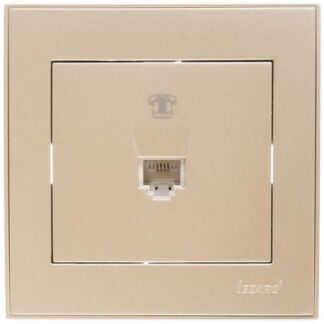 Розетка телефонная 1-м СП Rain RJ11 жемчуж./бел. перламутр. LEZARD 703-3030-137