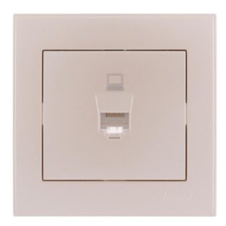 Розетка компьютерная 1-м СП Rain RJ45 жемчуж./бел. перламутр. LEZARD 703-3030-139
